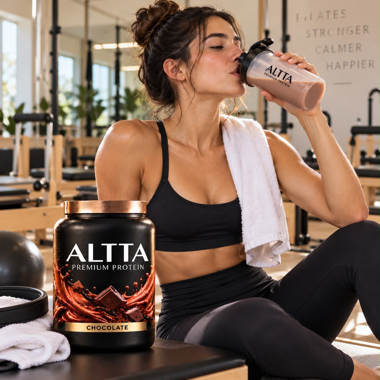 Mujer disfrutando proteína WheyProteins